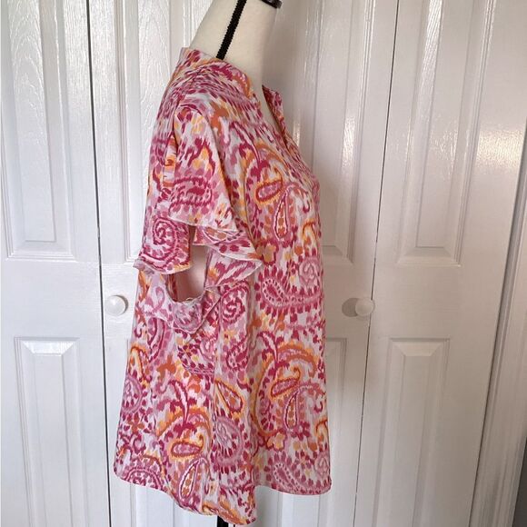 Shein Curve - Flowy Pink Patterned Top - 3XL - Picture 3 of 4